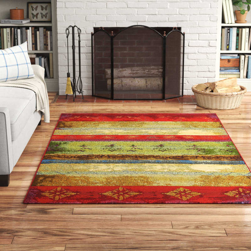 Andover Mills™ Merrimac Floral Red/Beige Indoor/Outdoor Area Rug